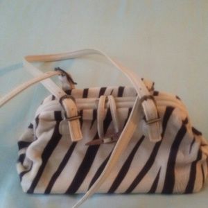 Marco Avane small  leather zebra handbag.